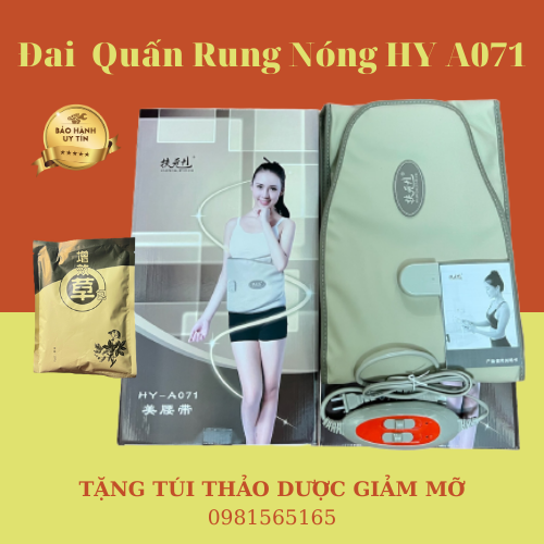 ️🏆 CHÍNH HÃNG ️🏆 Đai quấn nóng HY A071 hồng ngoại vừa nóng vừa rung 3 chế độ giảm mỡ bụng