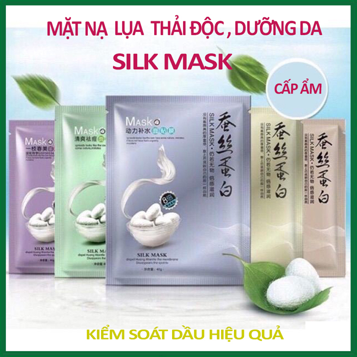 COMBO 10 Mặt nạ thải độc tơ tằm，mặt nạ dưỡng da mụn cấp ẩm -mặt nạ dưỡng trắng ,ngừa thâm, mặt nạ giảm nám tàn nhang, mặt nạ  làm săn và tăng đàn hồi SILK MASK của BIOAQUA ☘️ BODY CARE SHOP ☘️ A49