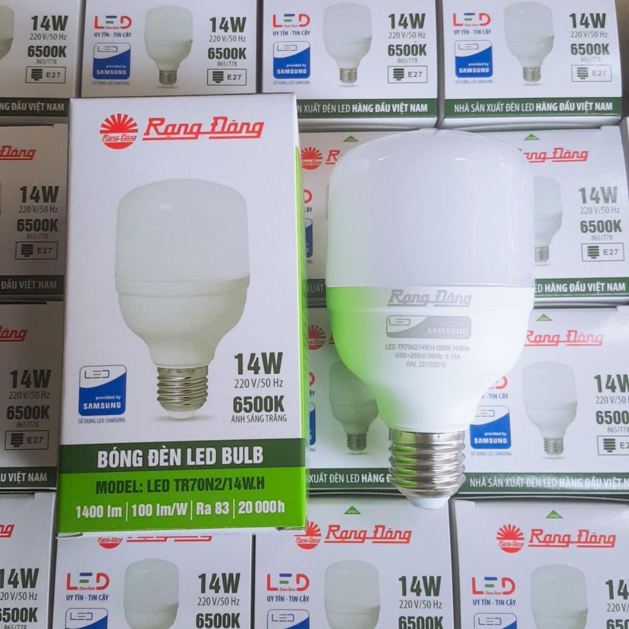 Bóng đèn LED trụ 14W Rạng Đông -Ánh sáng trắng