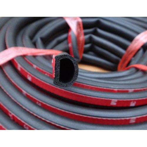 Ron Cao Su Chống Ồn Chữ D Cuộn 12 Mét kt 15x15mm, Gioăng Cao Su Chống Ồn, Chống Bụi, Chống Thoát Khí Điều Hòa Tặng LỌ KEO MỒI 3M