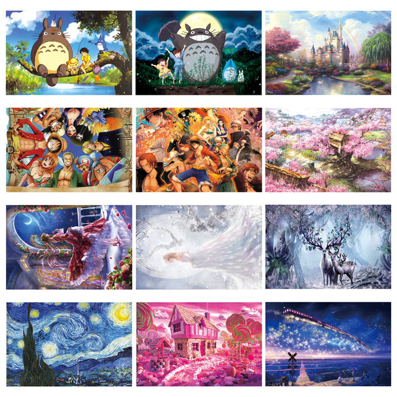 Tranh ghép hình 1000 mảnh gỗ tổng hợp nhiều mẫu