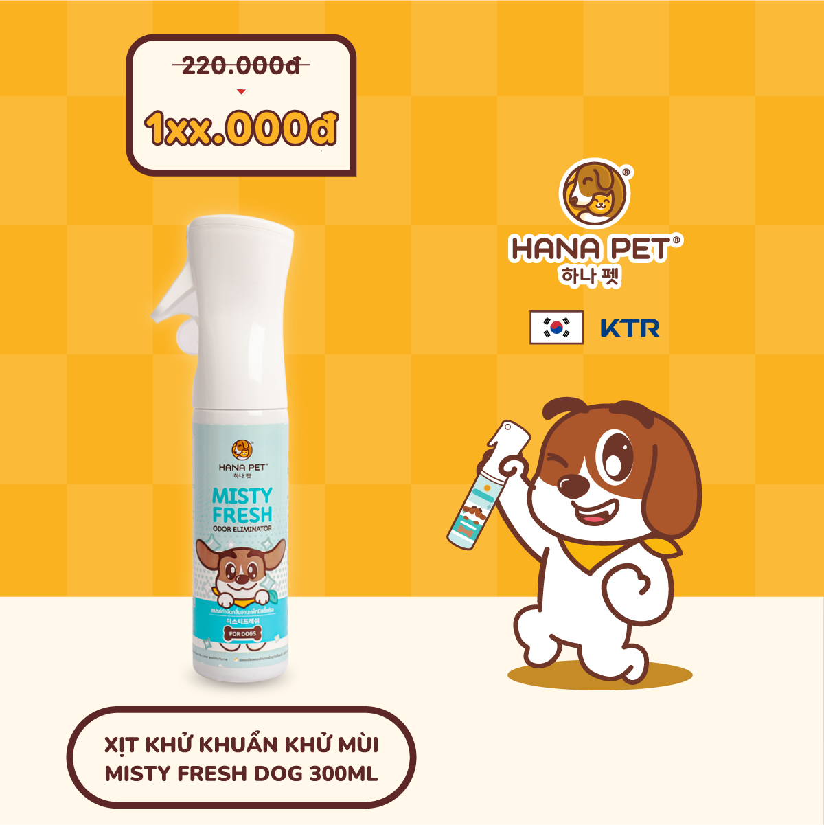 Xịt khử mùi, khử khuẩn Misty Fresh an toàn cho Chó dung tích 300ml - Hana Pet Việt Nam