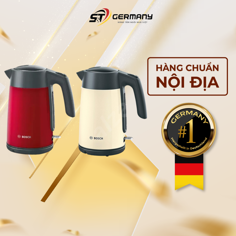Ấm Siêu Tốc BOSCH TWK7L Nhiều Màu Nội Địa Đức, Ấm Đun Siêu Tốc Dung Tích 1
