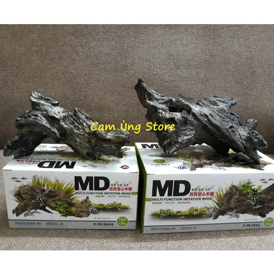 Khúc cây giả gỗ trang trí bể cá bể thủy sinh- hang pleco cá cảnh tép cảnh
