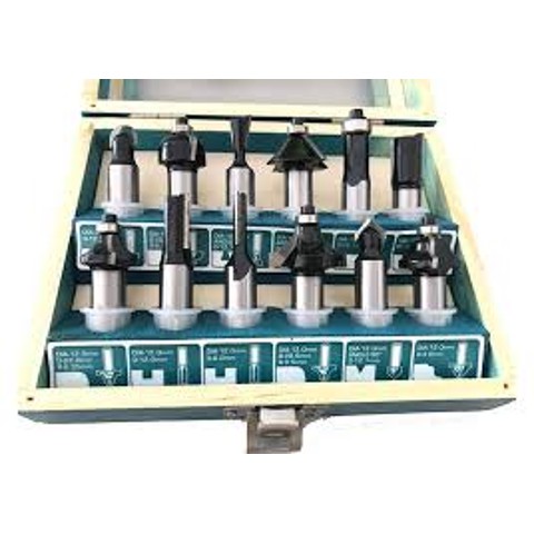 Total tacsr0102121 | bộ 12 mũi phay gỗ 1/2"