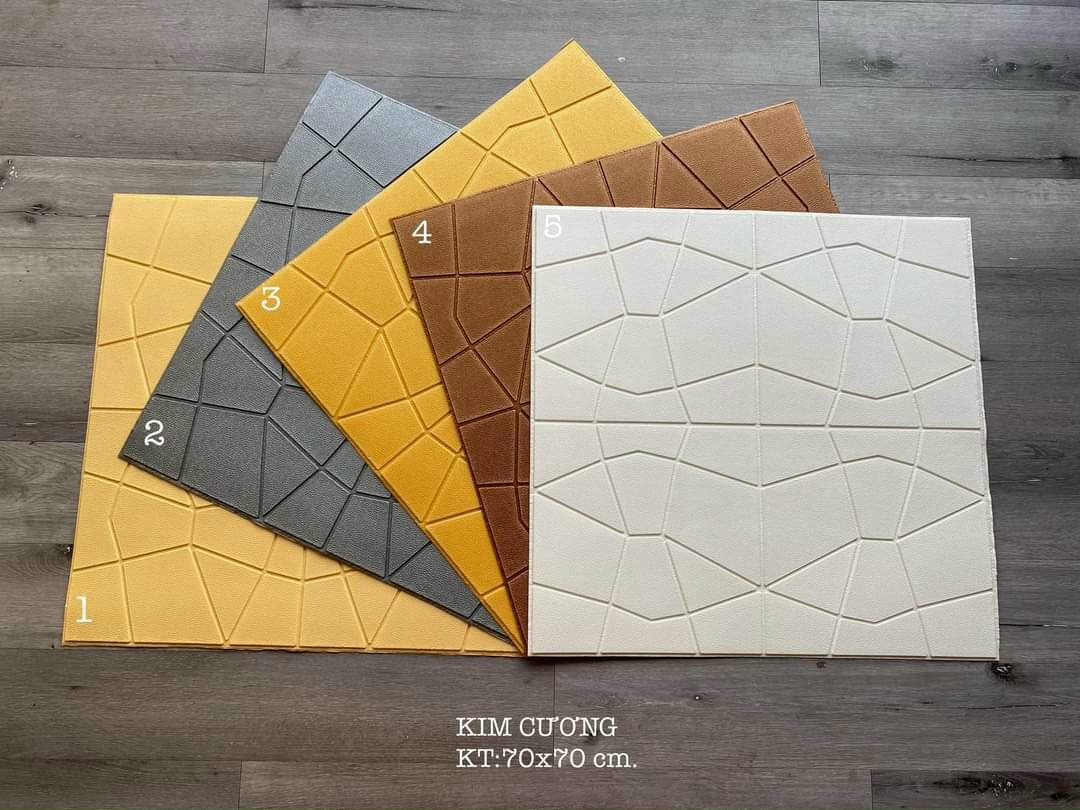 Xốp dán tường 3d - giả da vân kim cương loại 1 - dán tường, dán trần cực sang - chống nóng, chống thấm