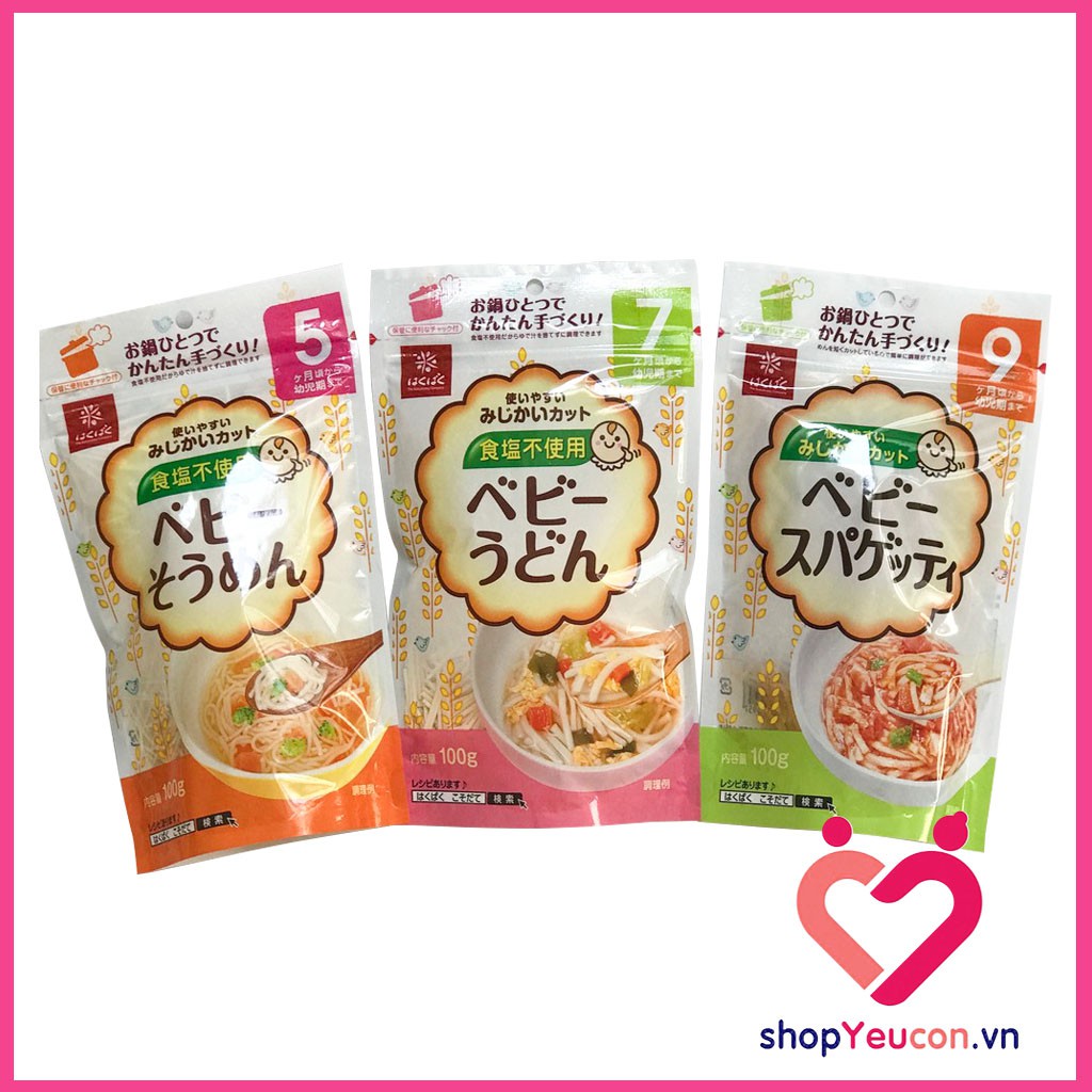 Mì somen hữu cơ tách muối Hakubaku 100g cho bé ăn dặm trên 5 tháng 7 tháng 1 tuổi