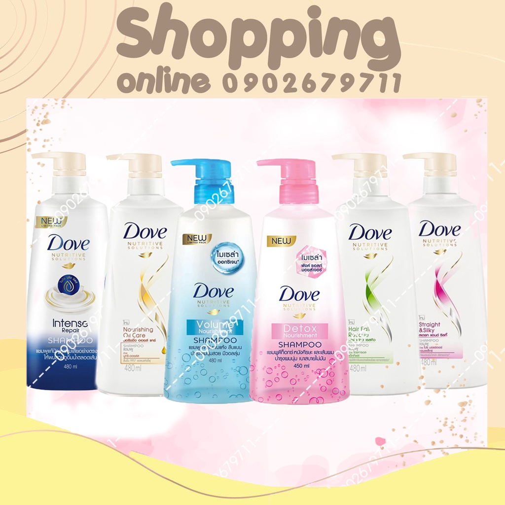 Dầu gội - dầu xả dove thái lan chính hãng 410ml