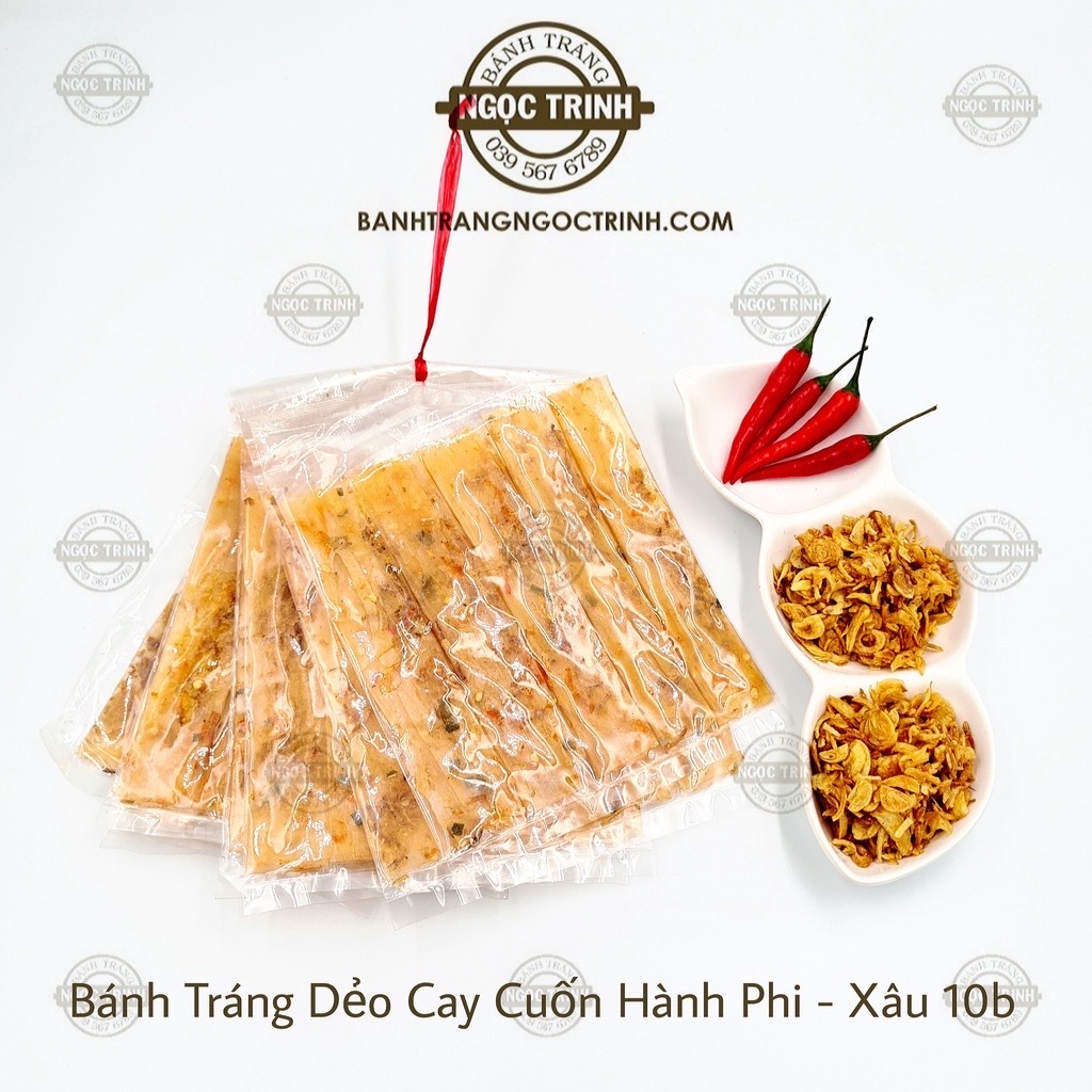 Bánh tráng dẻo cay cuốn hành phi cực ngon bánh tráng Ngọc Trinh