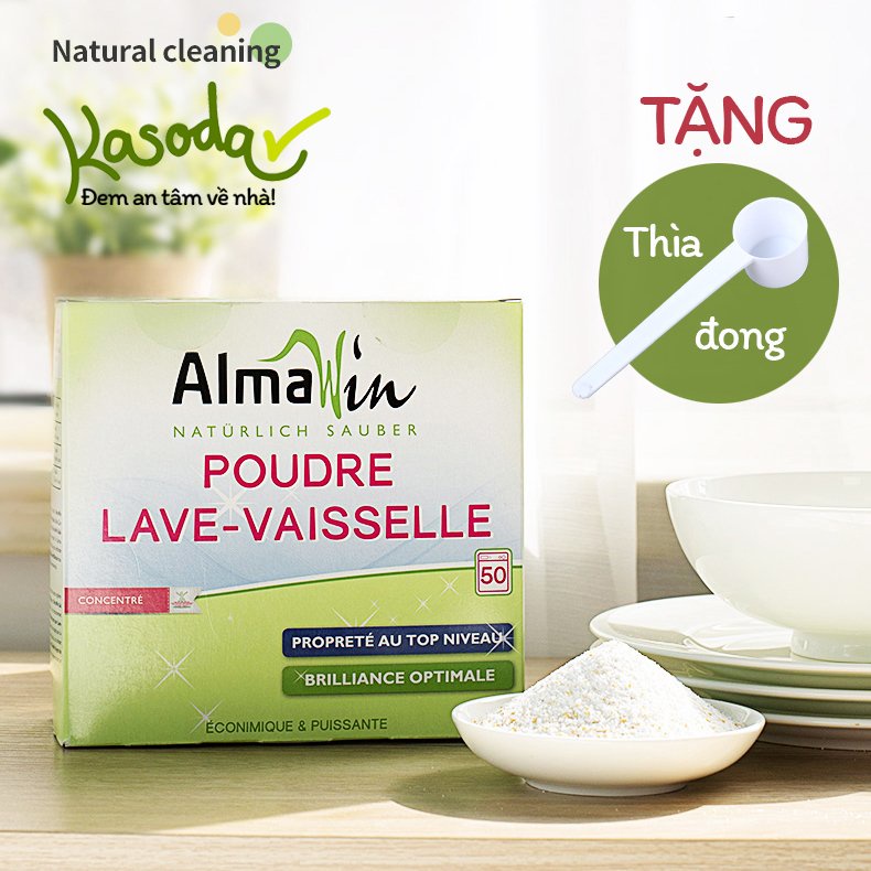 Bột rửa bát chén Almawin dùng cho máy rửa bát không mùi an toàn cho gia đình có trẻ nhỏ