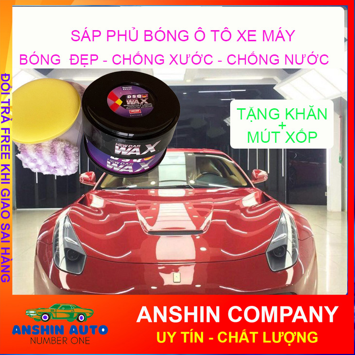 Sáp phủ bóng sơn ô tô, xe máy - phủ ceramic làm đẹp xe - đánh bóng sơn xe chống nước bẩn, hạn chế bụi bẩn