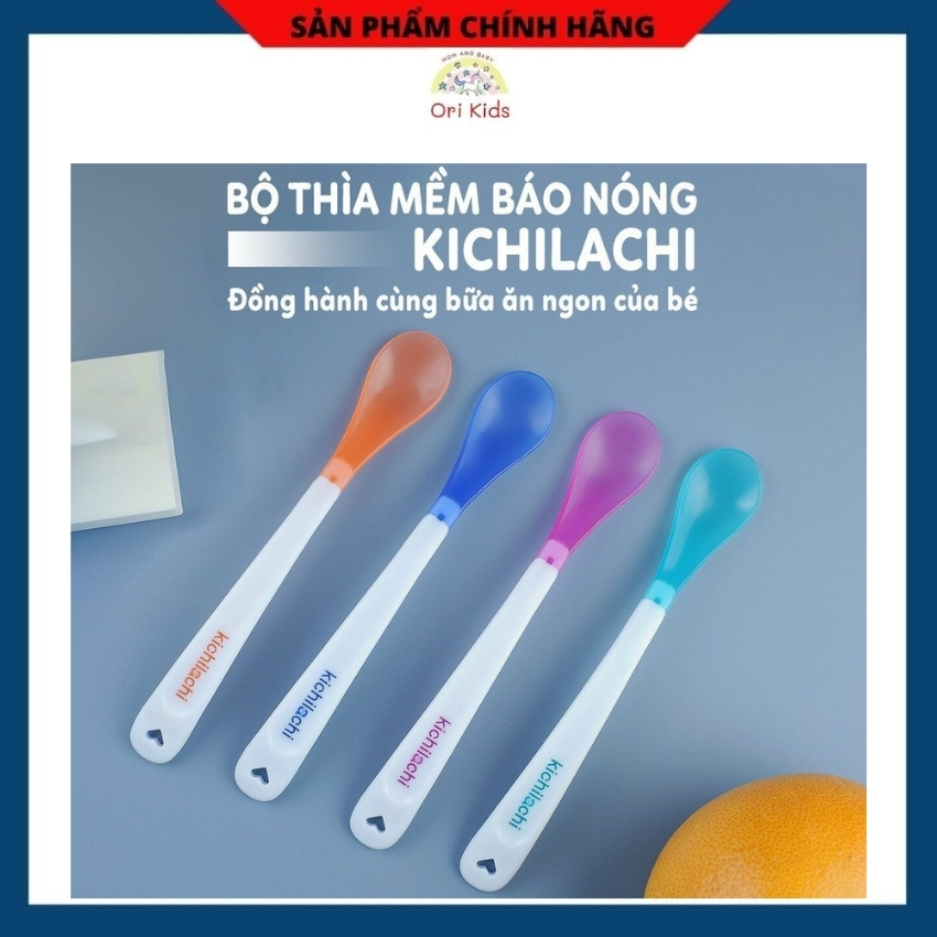 Thìa ăn dặm cho bé, thìa báo nóng Kichilachi an toàn cho bé
