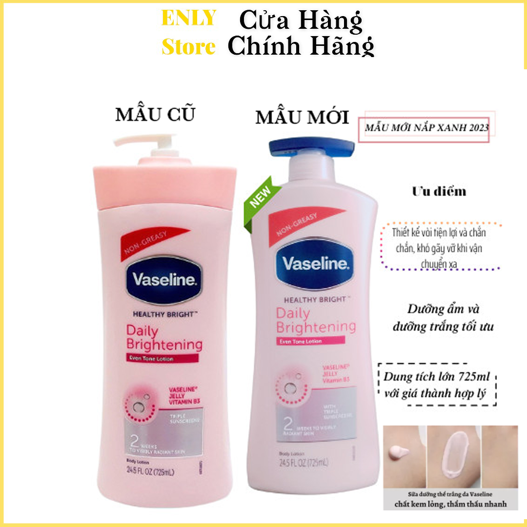 Sữa dưỡng thể làm trắng Vaseline Heathy White 725ml Dưỡng ẩm Chống Nắng Enly Store
