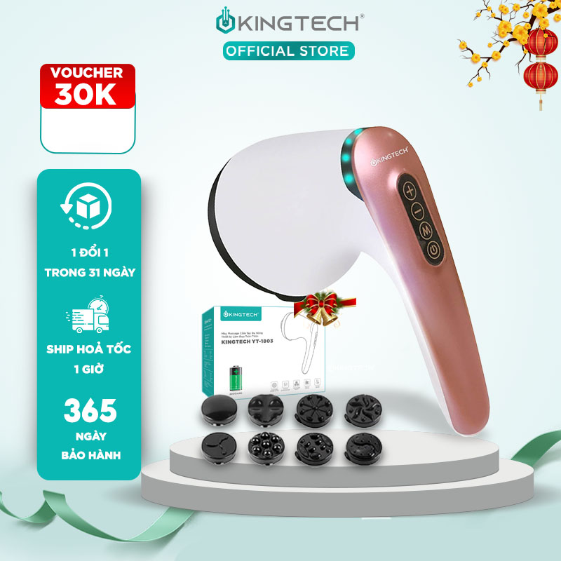  Máy Massage Cầm Tay Đa Năng Cao Cấp KINGTECH YT-1803 8 Đầu 10 Cấp Độ Mát Xa Bụng Cổ Vai Đùi Mông Chân Tay Dễ Dàng Tiện Dụng - Bảo Hành 12 Tháng 