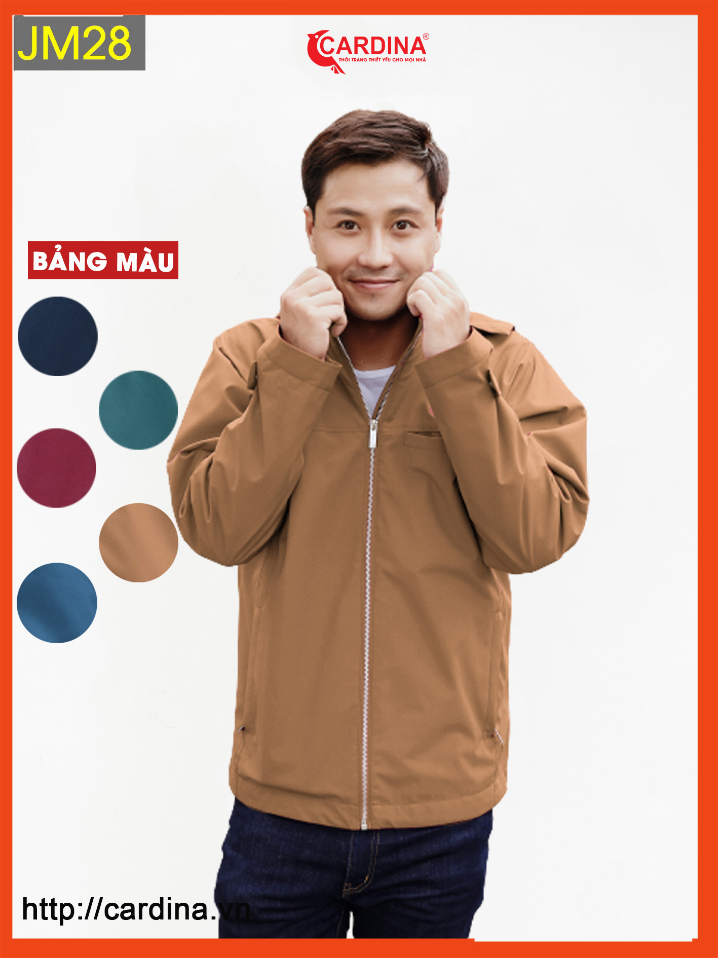Áo khoác jacket nam 𝐂𝐀𝐑𝐃𝐈𝐍𝐀 2 lớp cao cấp chống nước chống nhăn jm