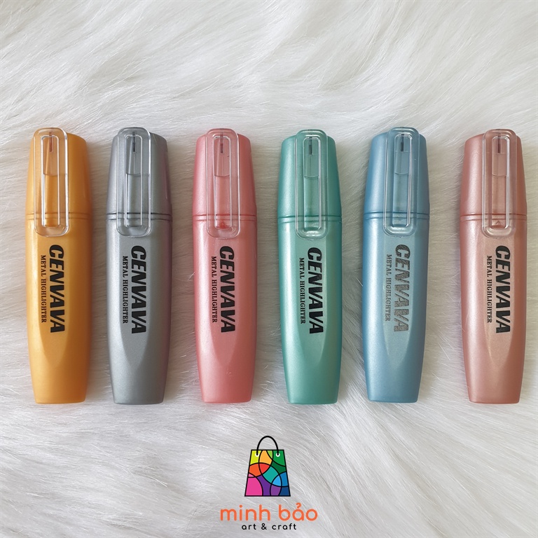Bút dạ quang cenvava mini 0507 màu nhũ kim tuyến, nét 5mm