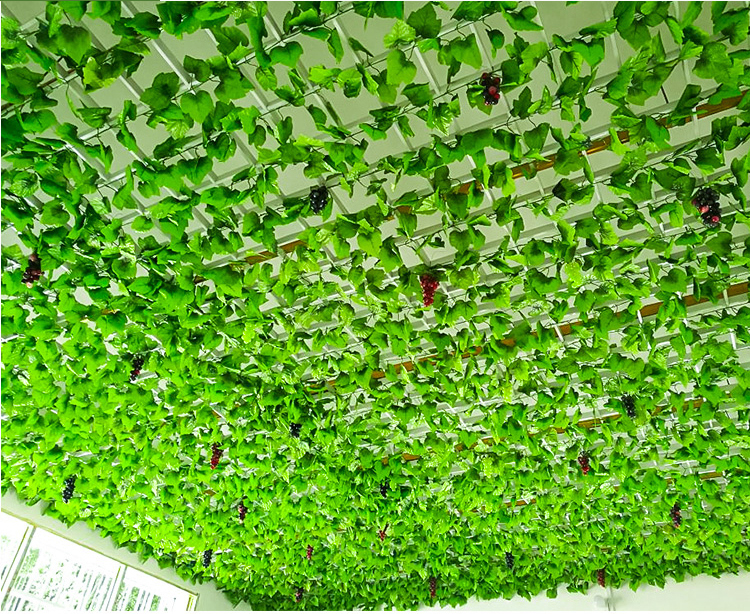 Lá cây giả, combo 12 dây lá nhân tạo trang trí tường rào, sân vườn, tiểu cảnh, cây nhân tạo, nhà hàng, khách sạn