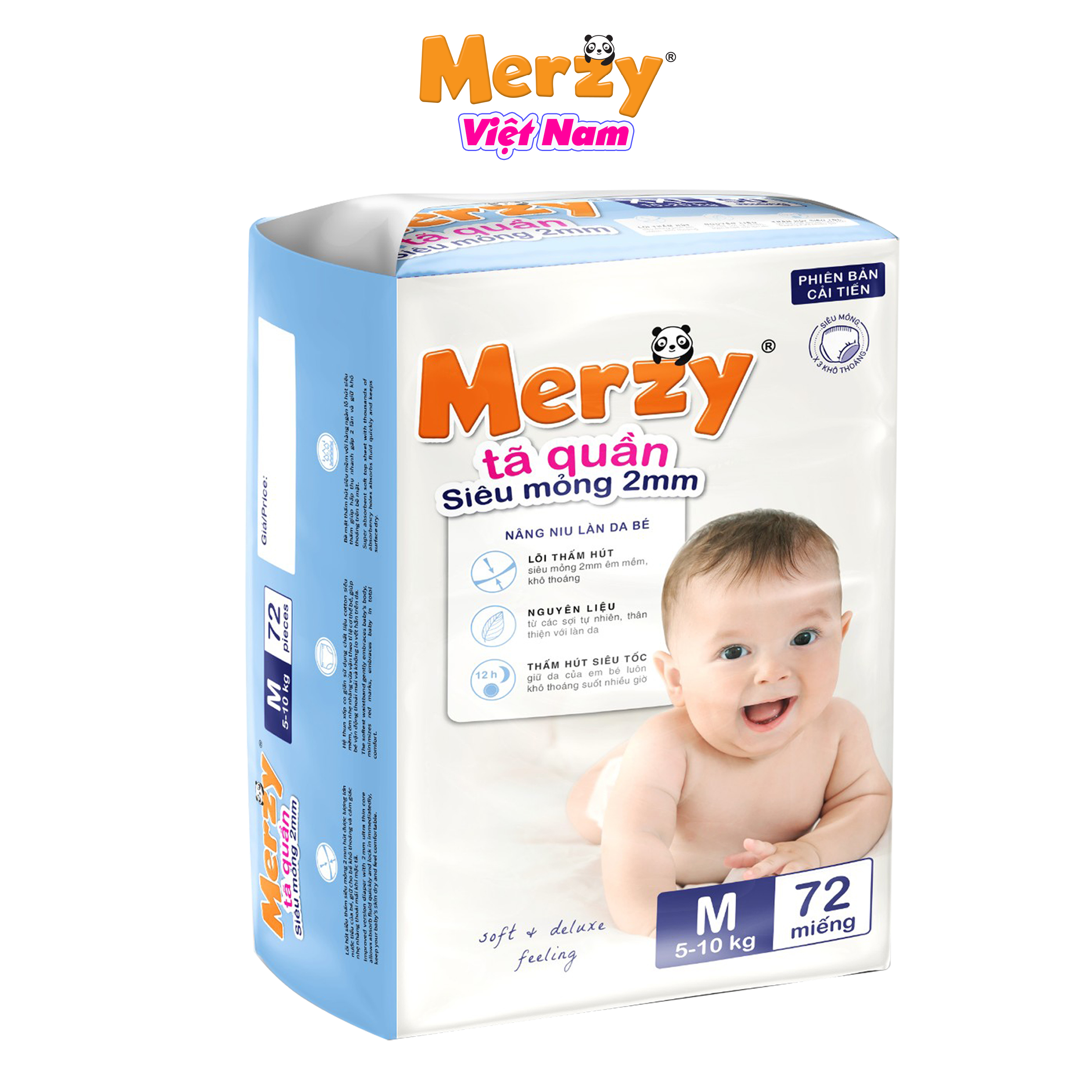 Merzy babies cute ultra-thin soft surface No Skin Care Diaper M72, L64