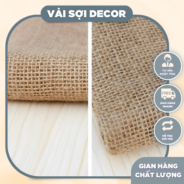 Vải bố canvas đay decor vintage