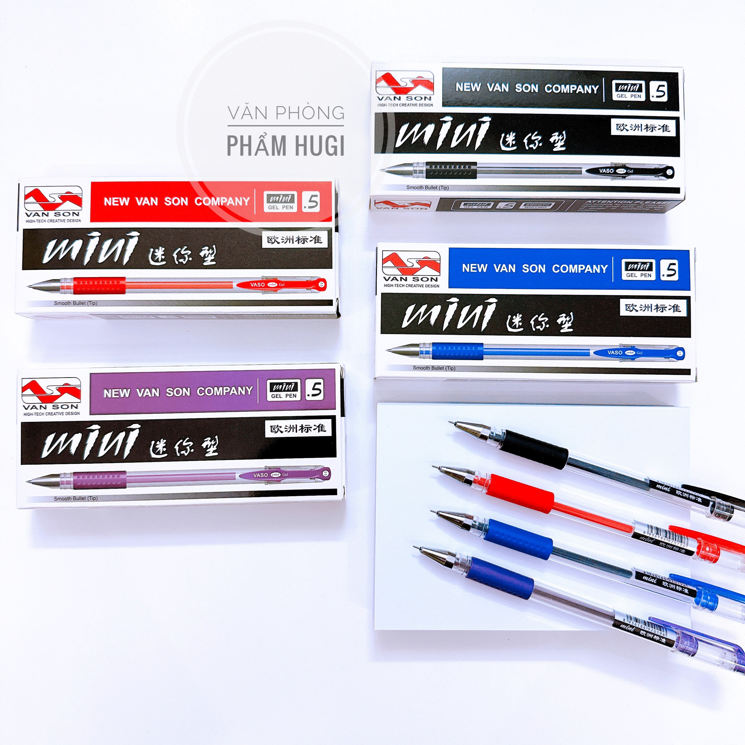 Hộp 12 cây bút gel mini van son đầu ngòi kim nhỏ ngòi 0.5mm