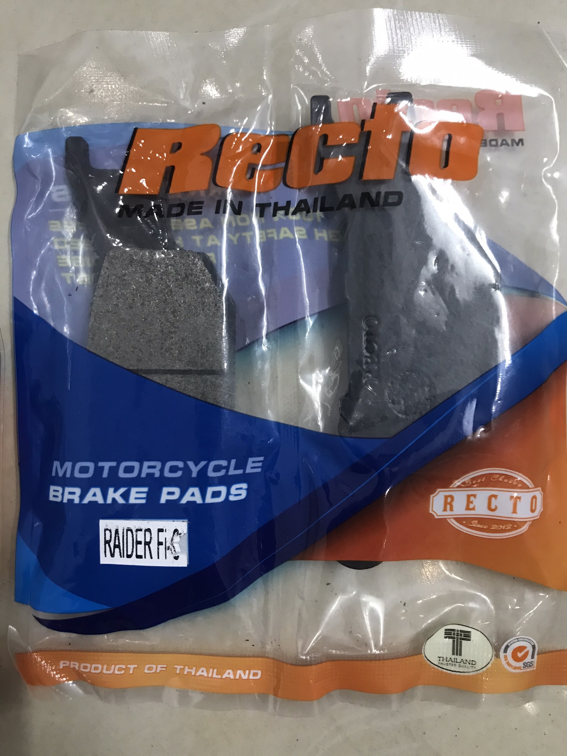 Bộ bố thắng đĩa sau Recto cho Raider FI - Satria150 (má phanh)