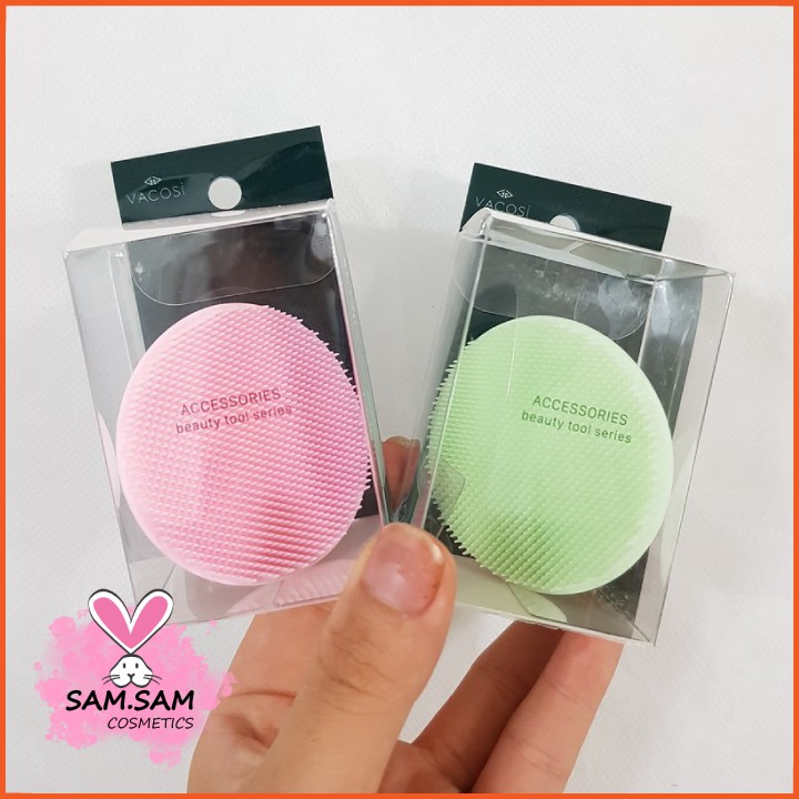 Miếng rửa mặt Vacosi silicone cleansing pad, được sản xuất từ các thành phần lành tính, đảm bảo chất lượng như mô tả, an toàn cho người sử dụng