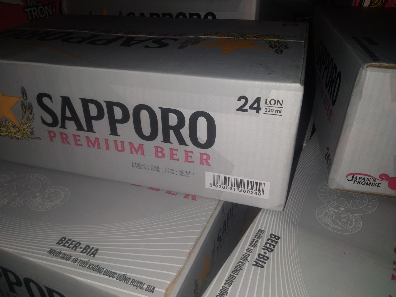 [HCM]Bia Sapporo 330ml x 24 lon Hsd 8/2024