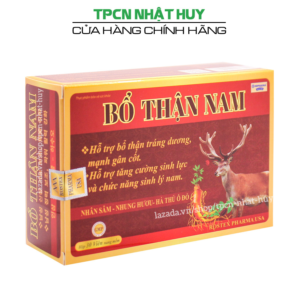 Sâm Nhung Bổ Thận Nam hỗ trợ tăng cường sinh lý nam giới, bổ thận tráng dương - Hộp 30 viên