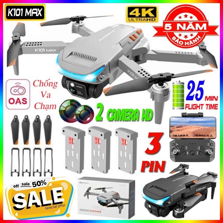 Flycam K101 Max - Drone Camera 4k - Laycam Điều khiển Từ Xa - Phờ Lai Cam - Fly cam giá rẻ - Máy Bay Flycam - Playcam - Flay cam - Play camera - Flycam có camera - Flaicam chất hơn f11 pro 4k, Mavic 2 Pro, l900 pro