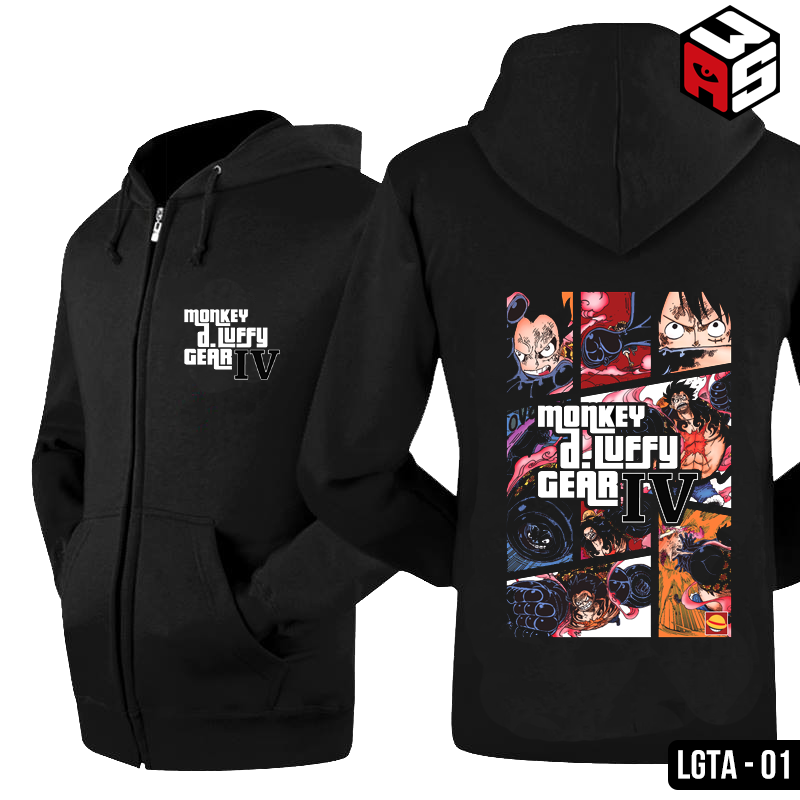 Áo khoác áo hoodie luffy gear 4, áo hoodie áo khoác in hình luffy gear 4 one piece phong cách GTA