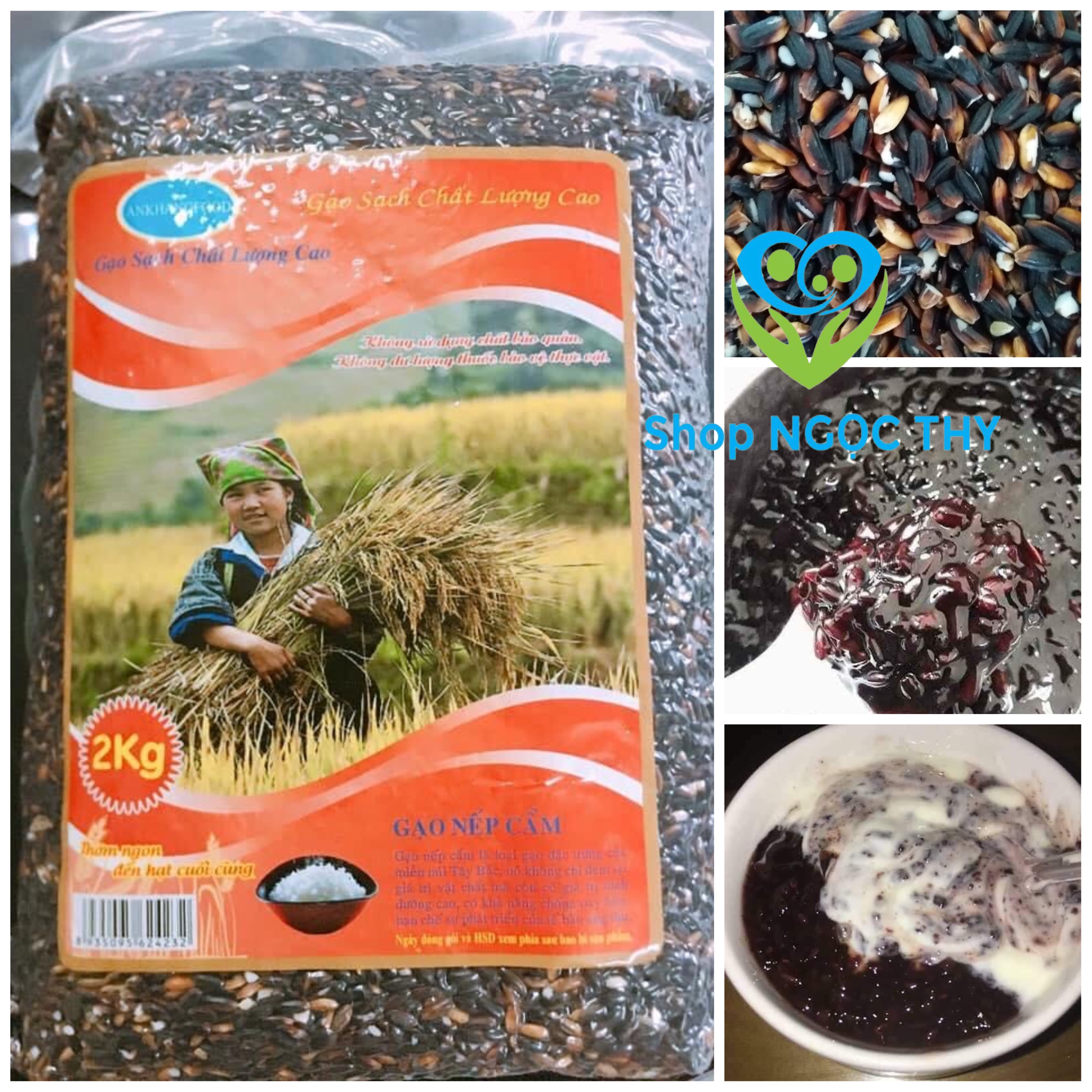 Gạo nếp cẩm điện biên nt food gói 1kg