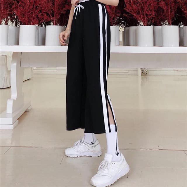 QUẦN ỐNG RỘNG 2 VẠCH XẺ TÀ SIÊU CHẤT, MADEIN VN