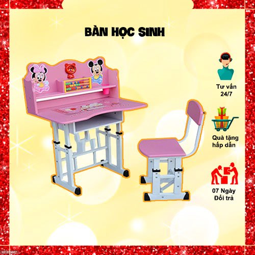 {SIÊU ĐẸP, GIÁ RẺ} Bàn Học Sinh Có Giá Sách Nhỏ Thiết Kế Thông Minh, Bàn Học Màu Sắc Bắt Mắt, Mặt Bàn Gỗ Chân Thép Chắc Chắn, Điều Chỉnh Cao Thấp Được Để Phù Hợp Với Lứa Tuổi 3 - 15 Tuổi...( Có 3 màu ) - RoyalDecorHN
