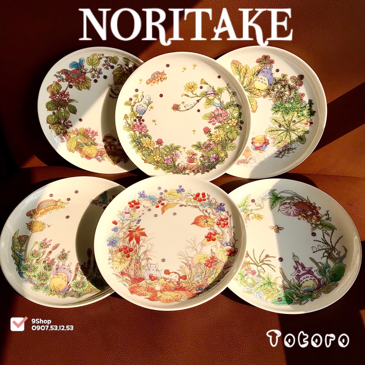 NORITAKE 100%New - Totoro - 01 Chiếc Dĩa Totoro Bằng Sứ Xương Thượng Hạng Trời Ơi Xinh Xĩu 22cm Trưng Bày
