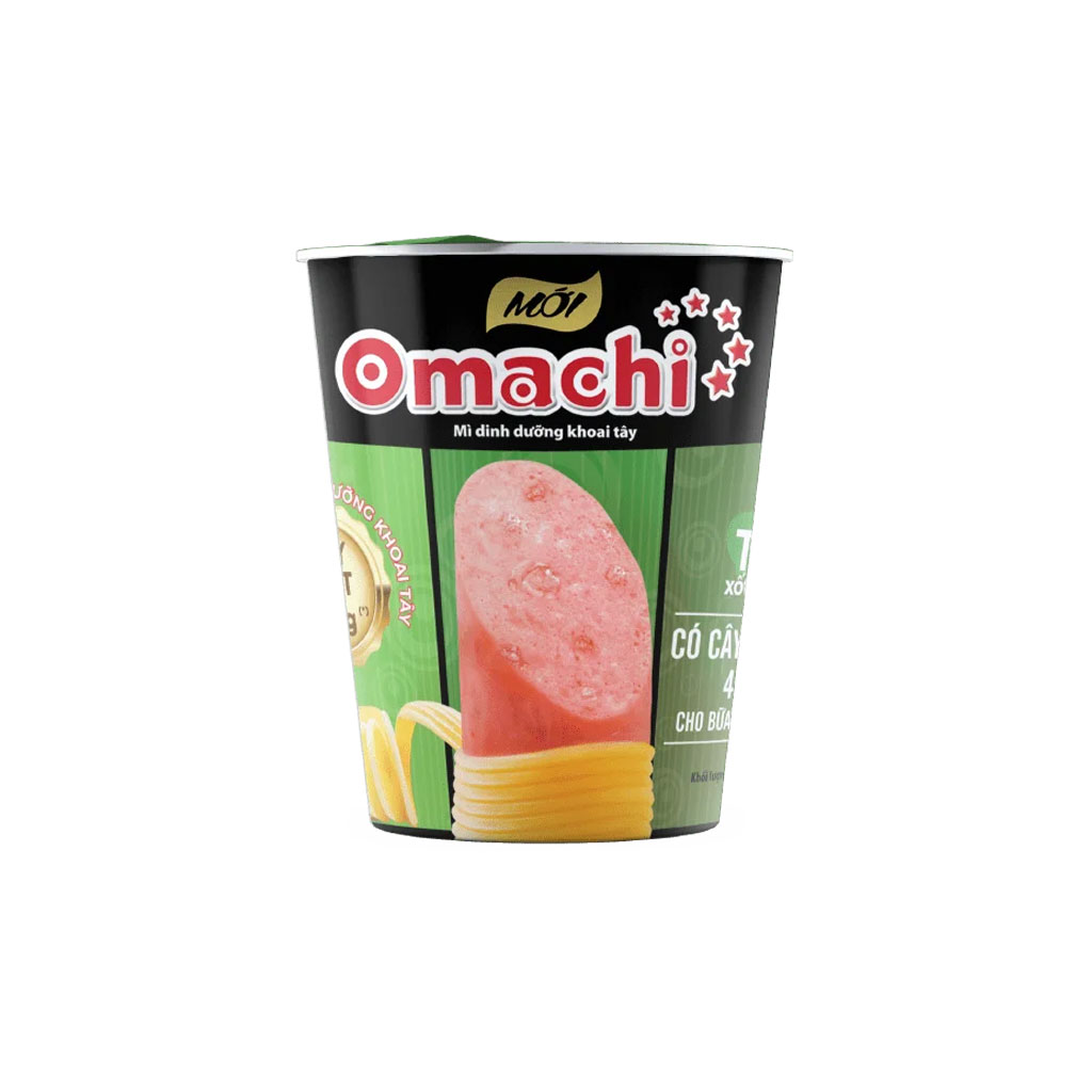 Thùng 24 ly mì khoai tây Omachi tôm chua cay Thái 111g (có cây thịt thật)