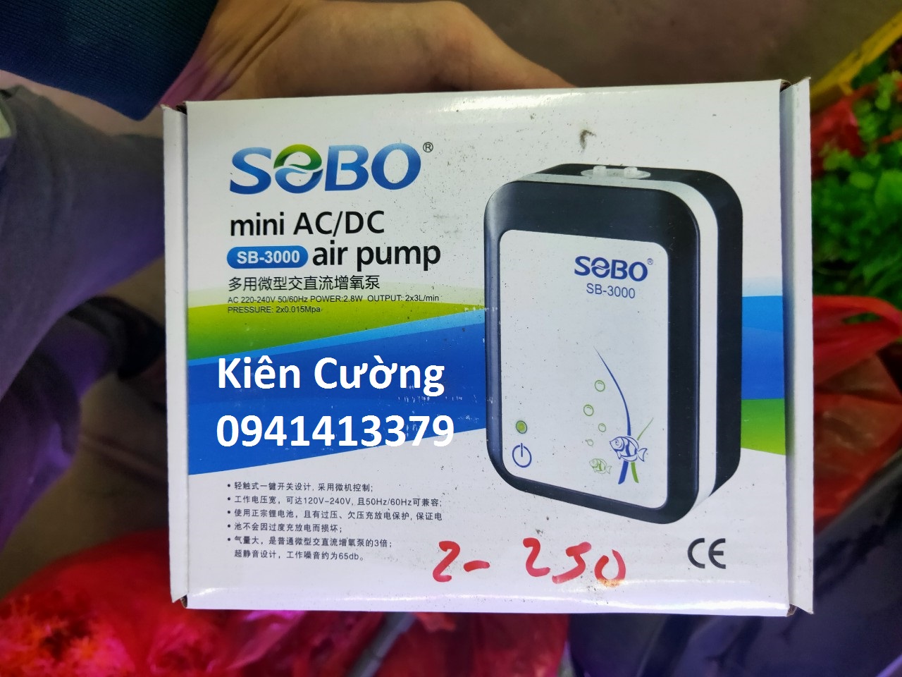 Máy oxy sủi tích điện sobo sb3000 sb4000 combo ống dẫn và đầu sủi