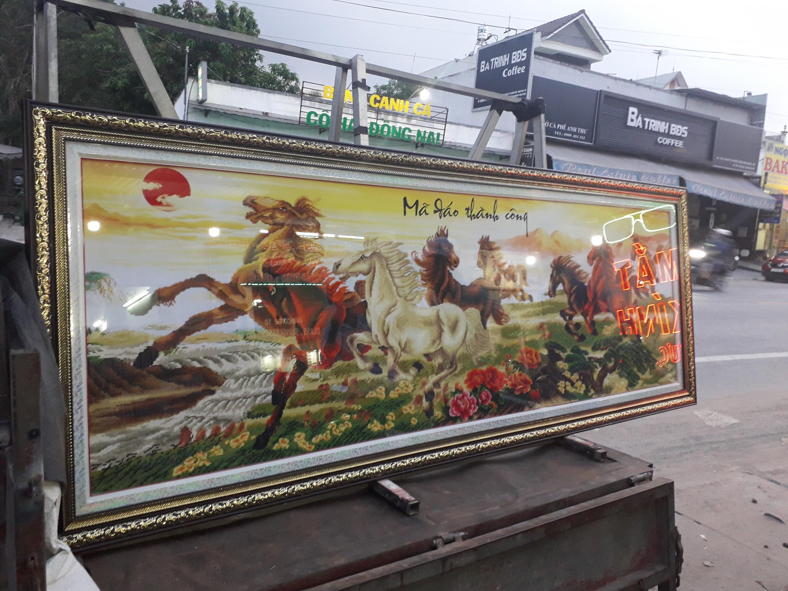 TP-222574- Tranh thêu thành phẩm mã đáo thành công-220X83 Tết rồi không mua lúc nào mua