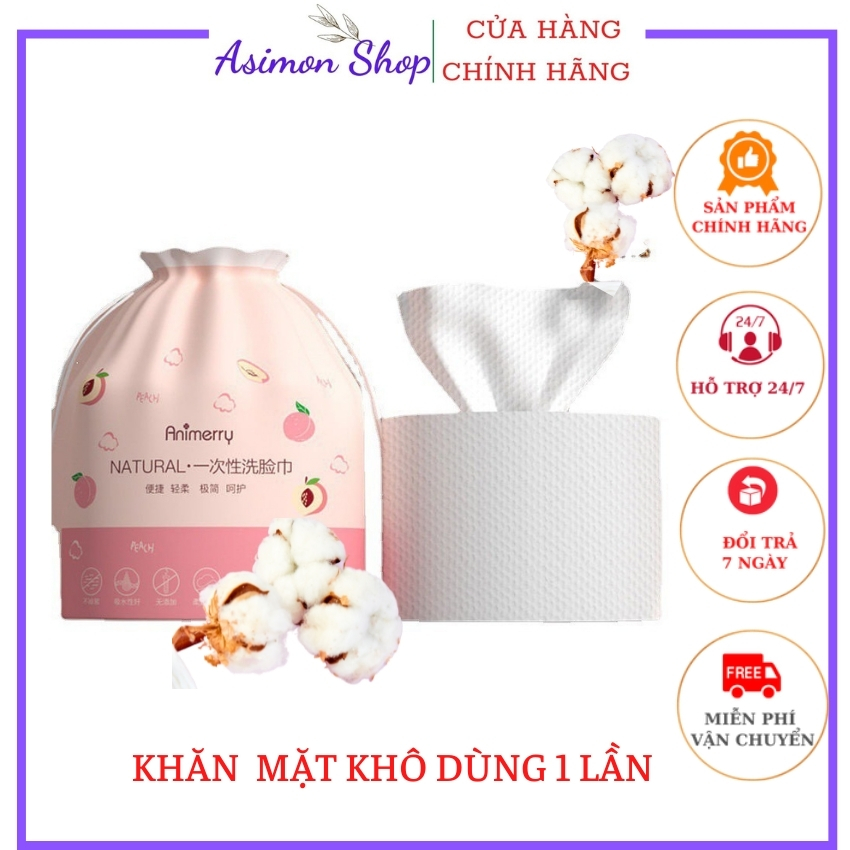 [HCM][Freeship+Quà]Khăn Lau Mặt Dùng 1 Lần Cotton Cao Cấp ANIMERRY ,Khăn tẩy trang, Khăn Mặt Khô,Giấy Lau Mặt,  ASIMON SHOP KMK001,Hàng Nội Địa Trung Dùng  Lau Khô ,Lau Ướt, An toàn, Hiệu Quả và Tiện Lợi