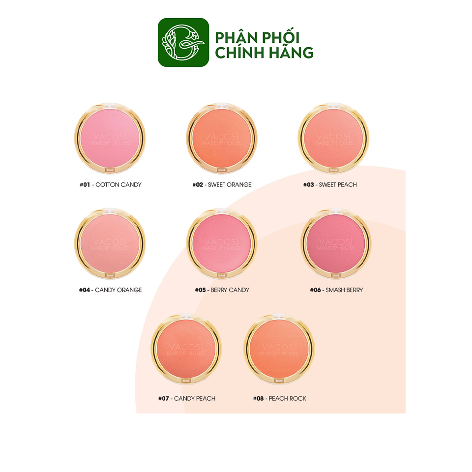 Má hồng phấn Vacosi Natural Studio Lolipop Blush Powder 4.4gr