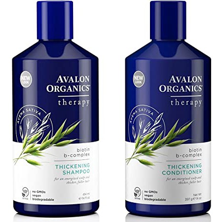 Dầu gội/xả Thickening Shampoo/Conditioner Biotin B Complex Therapy Avalon Organics [Meoheo]