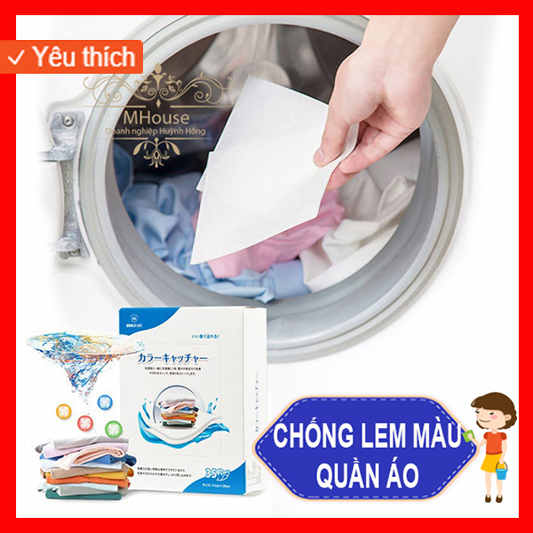 Hộp giấy giặt hút màu nhuộm túi lưới giặt quần áo phao lọc cặn bẩn máy giặt
