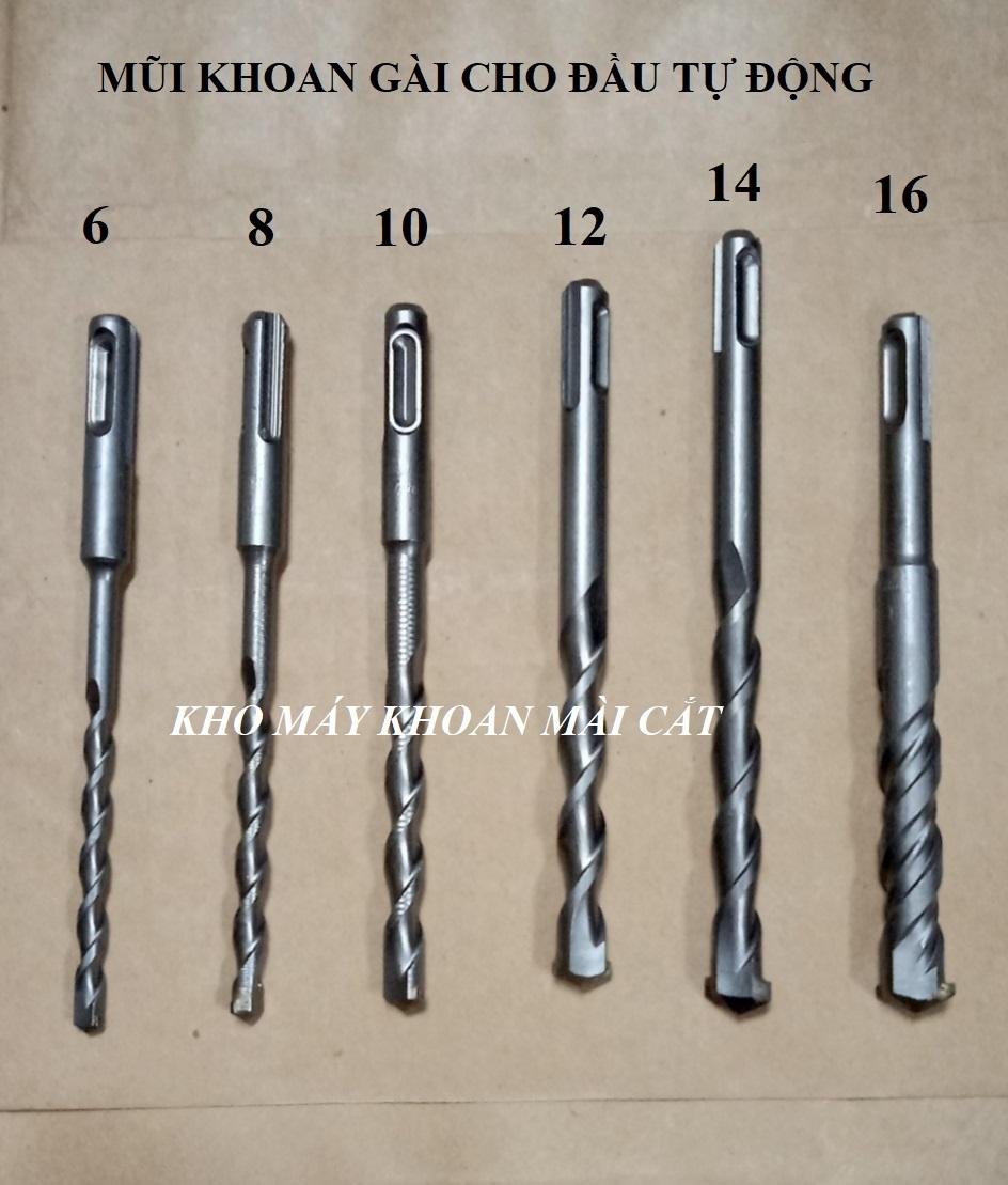 BỘ 6 MŨI KHOAN ĐẦU GÀI KHOAN TƯỜNG KHOAN BÊ TÔNG 6-8-10-12-14-16MM BẰNG HỢP KIM THÉP - MŨI KHOAN GÀI CHO KHOAN ĐẦU TỰ ĐỘNG