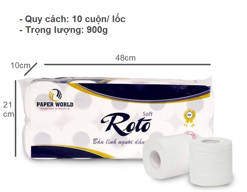 GIÁ HỦY DIỆT Giấy vệ sinh cao cấp ROTO Soft, 900g, mềm, mịn, 2 lớp