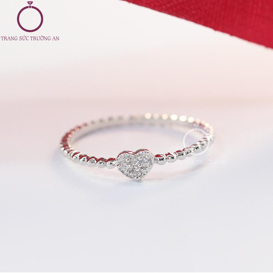 Nhẫn bạc nữ đẹp mặt trái tim đính đá NN0216 - Trang Sức Trường An