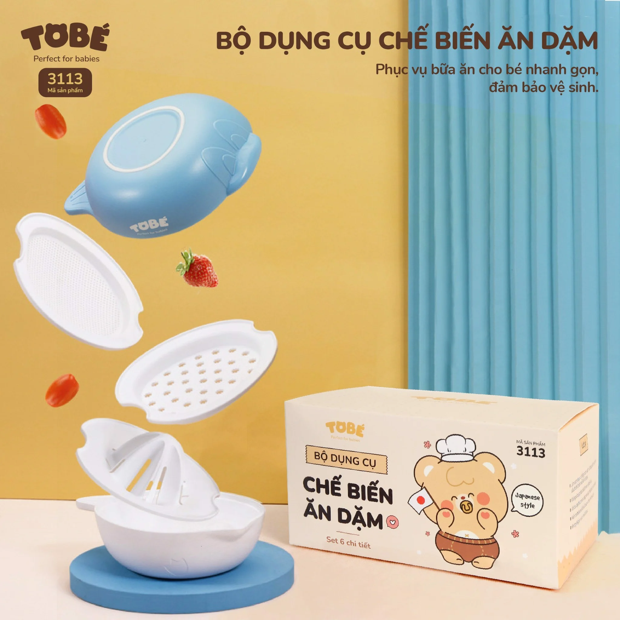 Bộ dụng cụ chế biến ăn dặm tobé