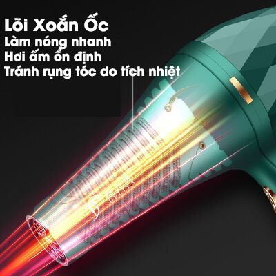 Máy xoáy tóc, Máy sấy tóc chuyên dụng, Máy Sấy Tóc 2 Chiều Deliya Công Suất Lớn 2200W Xanh Nhám, Không Ồn, Nhiệt Độ Ổn Định Không Hại Tóc, Dễ Dàng Tạo Kiểu [ TẶNG KÈM PHỤ KIỆN ]