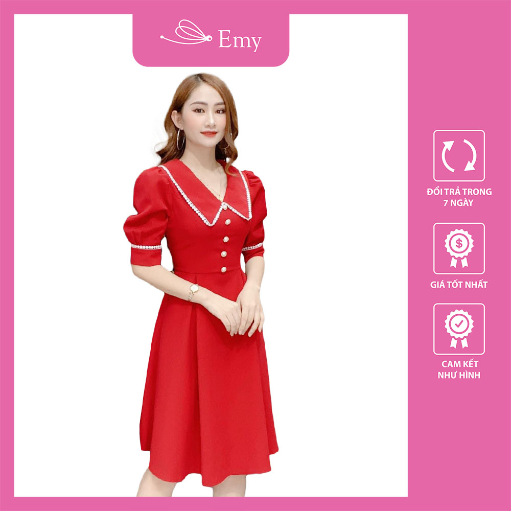 [HCM]Đầm xòe phối nút ngực chất đẹp phù hợp dự tiệc dạo phố đủ size SMLXLXXL - 75898