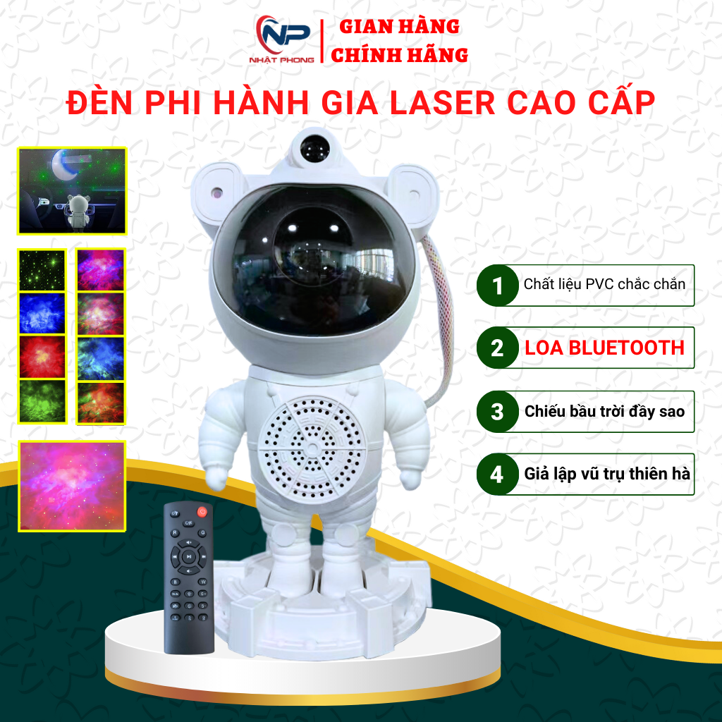 Đèn Phi hành gia Laser GALAXY đèn ngủ chiếu sao giả lập dải thiên hà vu trụ đầy sao trang trí phòngTặng điều khiển