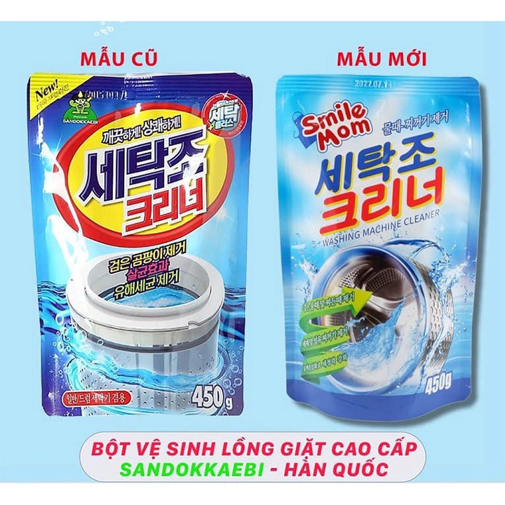 [HCM]Combo 3 Gói Bột Tẩy Lồng Máy Giặt Sandokkaebi Hàn Quốc 450gr