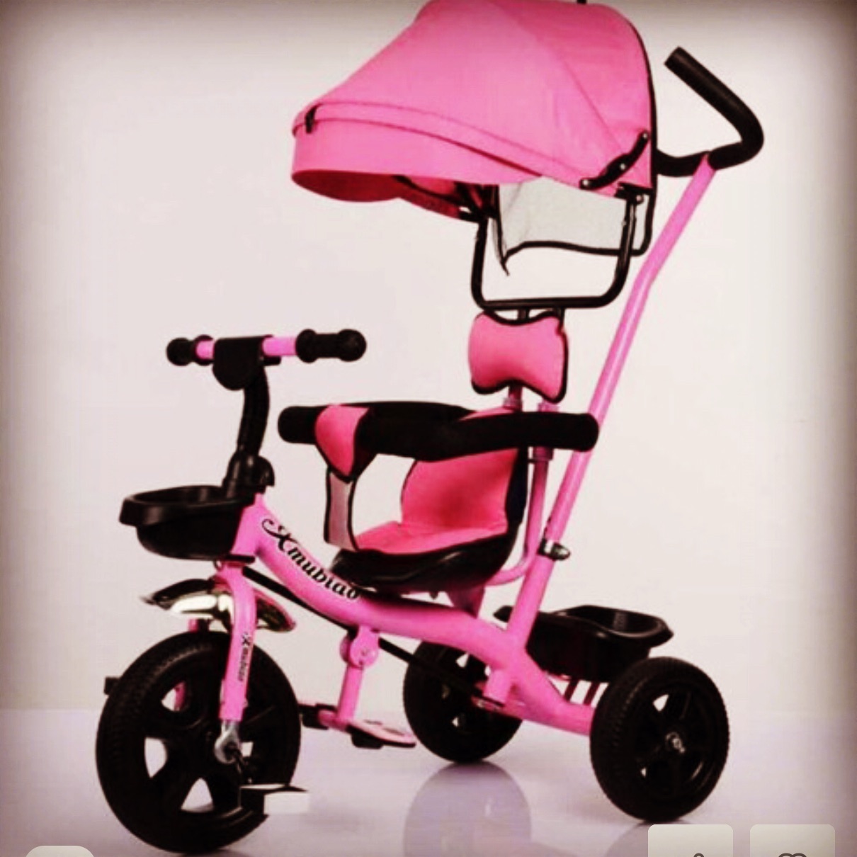 Xe Đẩy 3 Bánh Có Mái Che Cho Bé Tháo Cần Đẩy thành Xe Đạp
